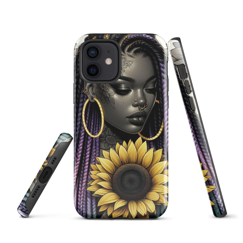 Lady Sunflower Pattern Tough Case for iPhone®