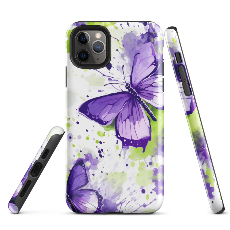 Purple Butterfly Tough Case for iPhone®