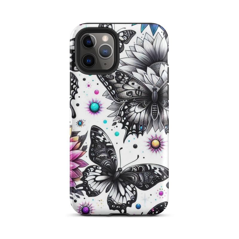 Butterfly and Flower Art Tough Case for iPhone®