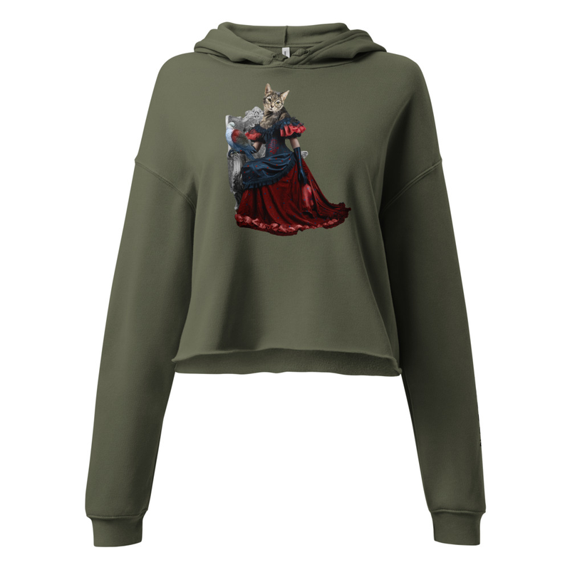 Women Cat Art Cropped Hoodie