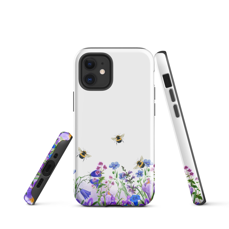 Floral Bee Pattern Tough Case for iPhone®