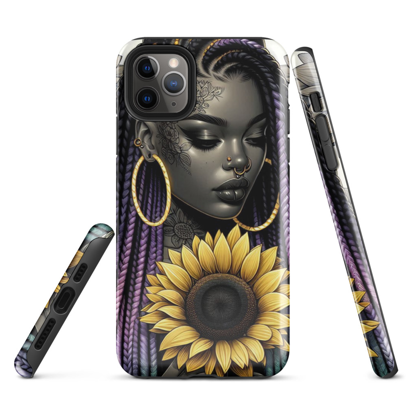 Lady Sunflower Pattern Tough Case for iPhone®