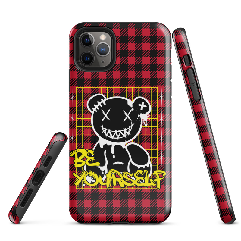 Plaid Bear Graphic Tough Case for iPhone®