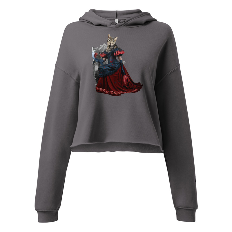 Women Cat Art Cropped Hoodie