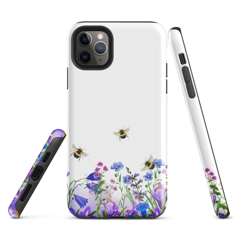 Floral Bee Pattern Tough Case for iPhone®