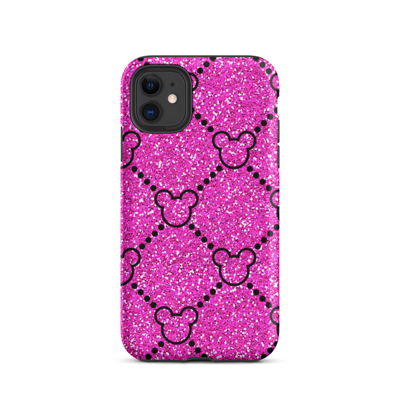 Pink Glitter Mouse Pattern Tough Case for iPhone®