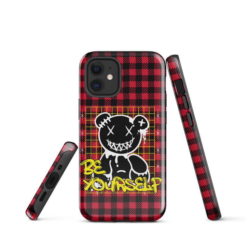 Plaid Bear Graphic Tough Case for iPhone®