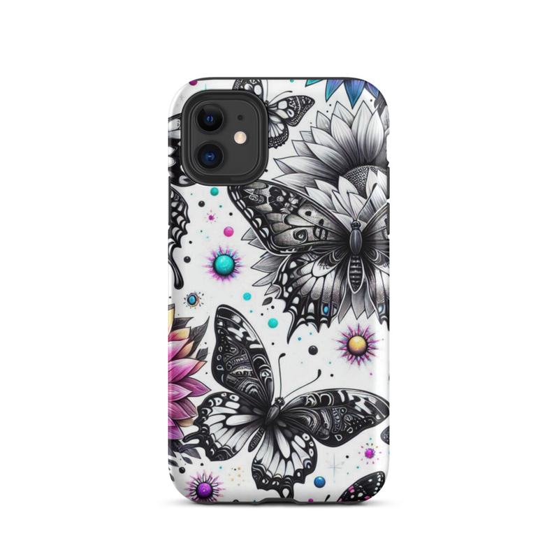 Butterfly and Flower Art Tough Case for iPhone®