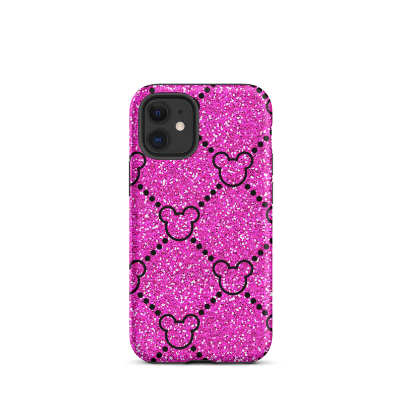 Pink Glitter Mouse Pattern Tough Case for iPhone®