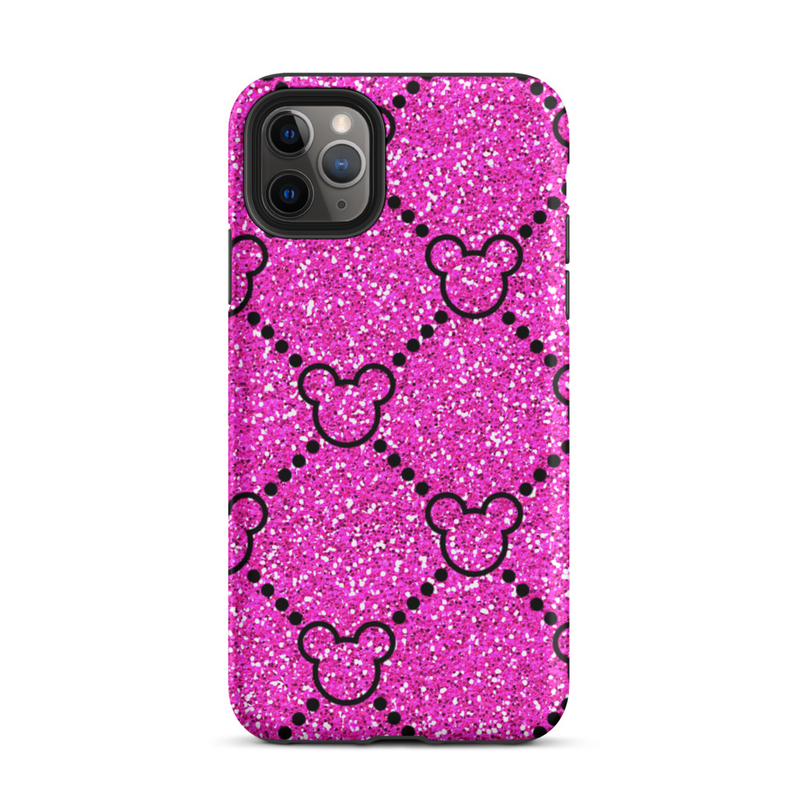 Pink Glitter Mouse Pattern Tough Case for iPhone®
