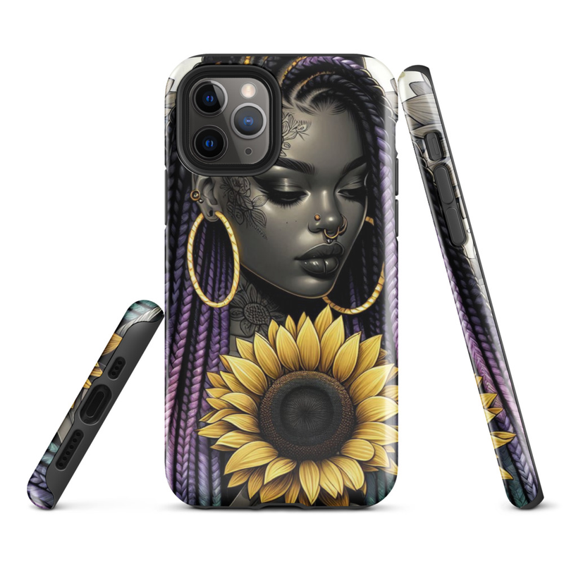 Lady Sunflower Pattern Tough Case for iPhone®
