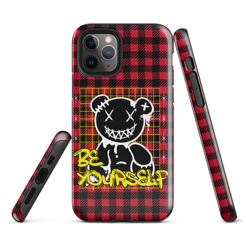 Plaid Bear Graphic Tough Case for iPhone®