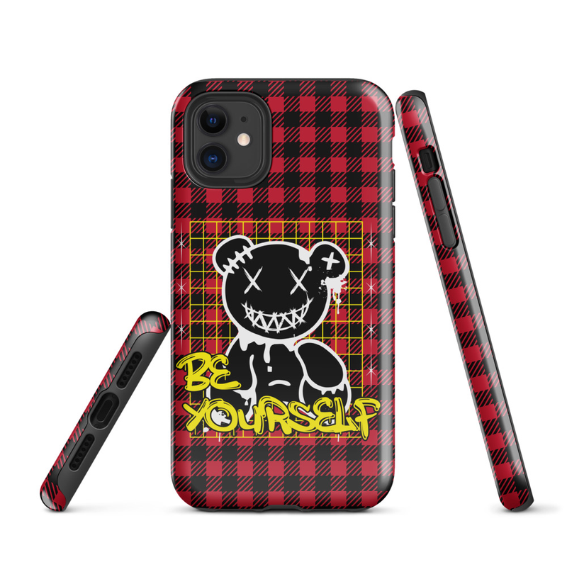 Plaid Bear Graphic Tough Case for iPhone®