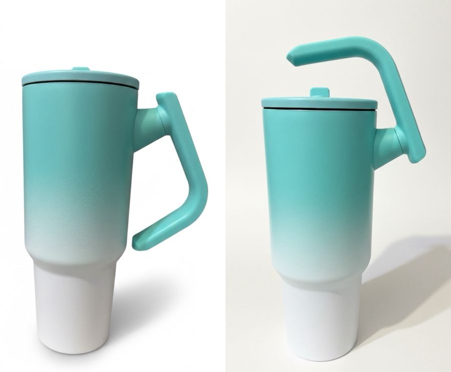 Taza térmica con tapa hermética bicolor degradado