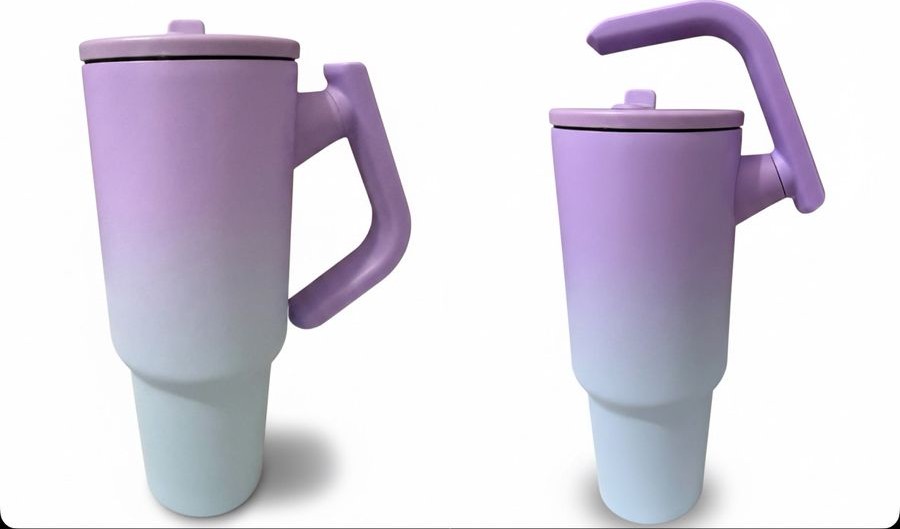 Taza térmica con tapa hermética bicolor degradado