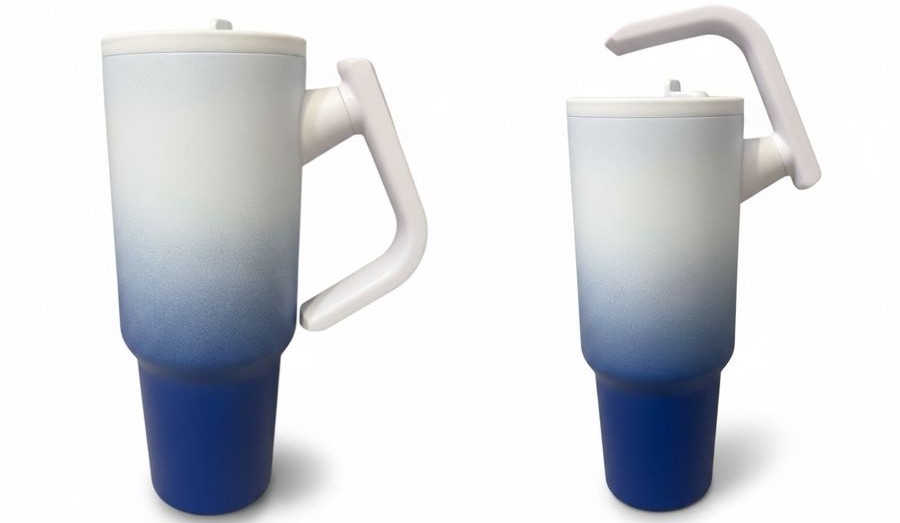 Taza térmica con tapa hermética bicolor degradado