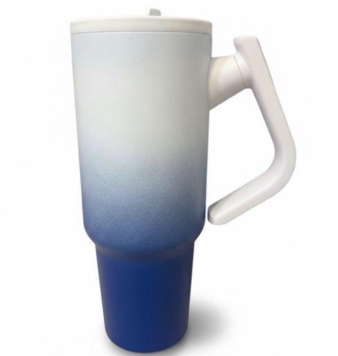 Taza térmica con tapa hermética bicolor degradado