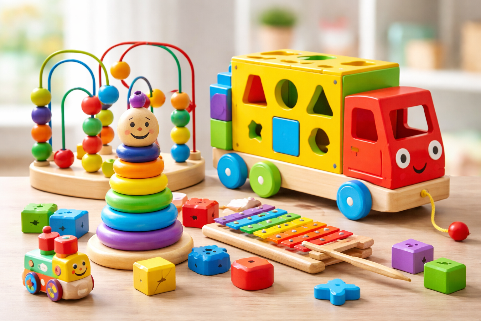 Colorful Wooden Toy Set