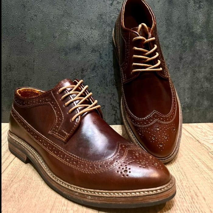 Amarasi Cokelat sepatu kulit dengan shell cordovan