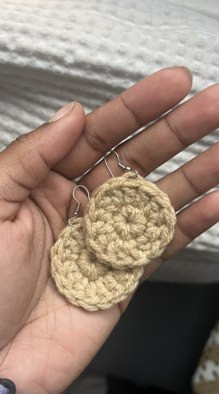 Crochet Circle "Basket" Earrings