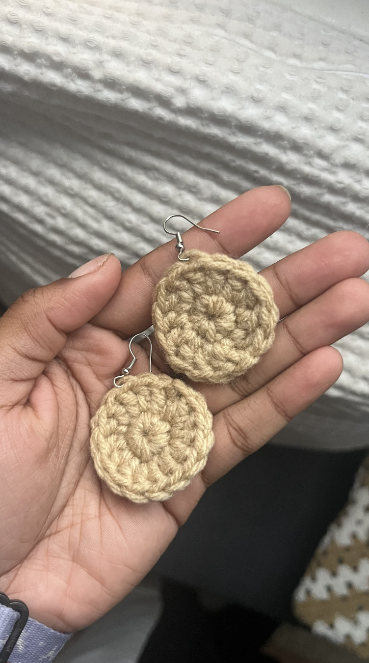 Crochet Circle "Basket" Earrings