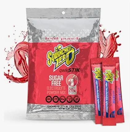 Sqwincher Zero Qwik Stik Fruit Punch Electrolyte Powder Mix