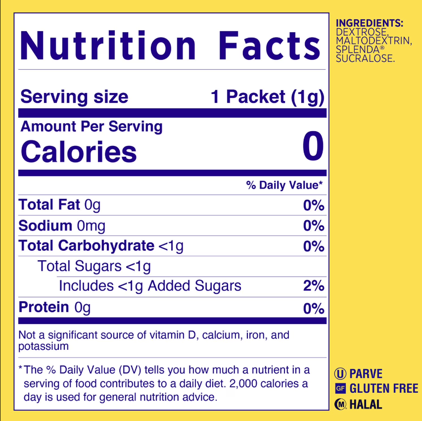 Splenda Zero Calorie Sweetener