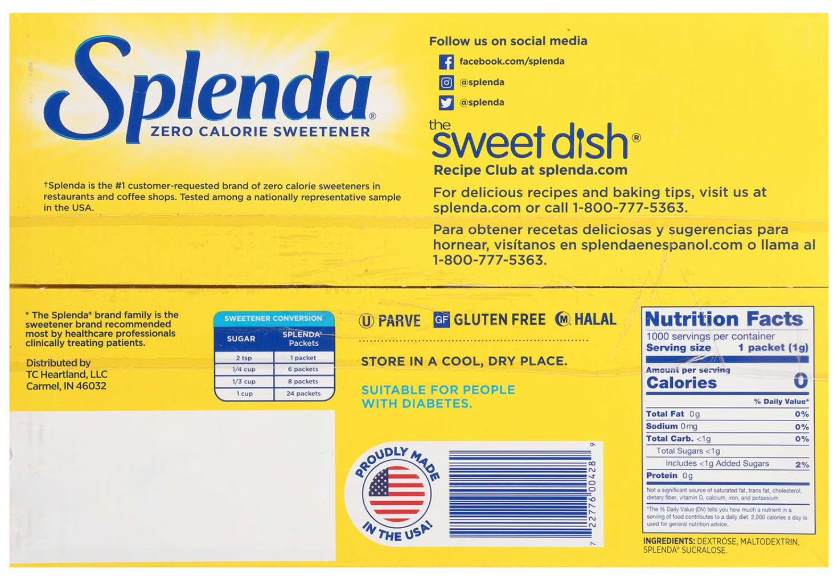 Splenda Zero Calorie Sweetener