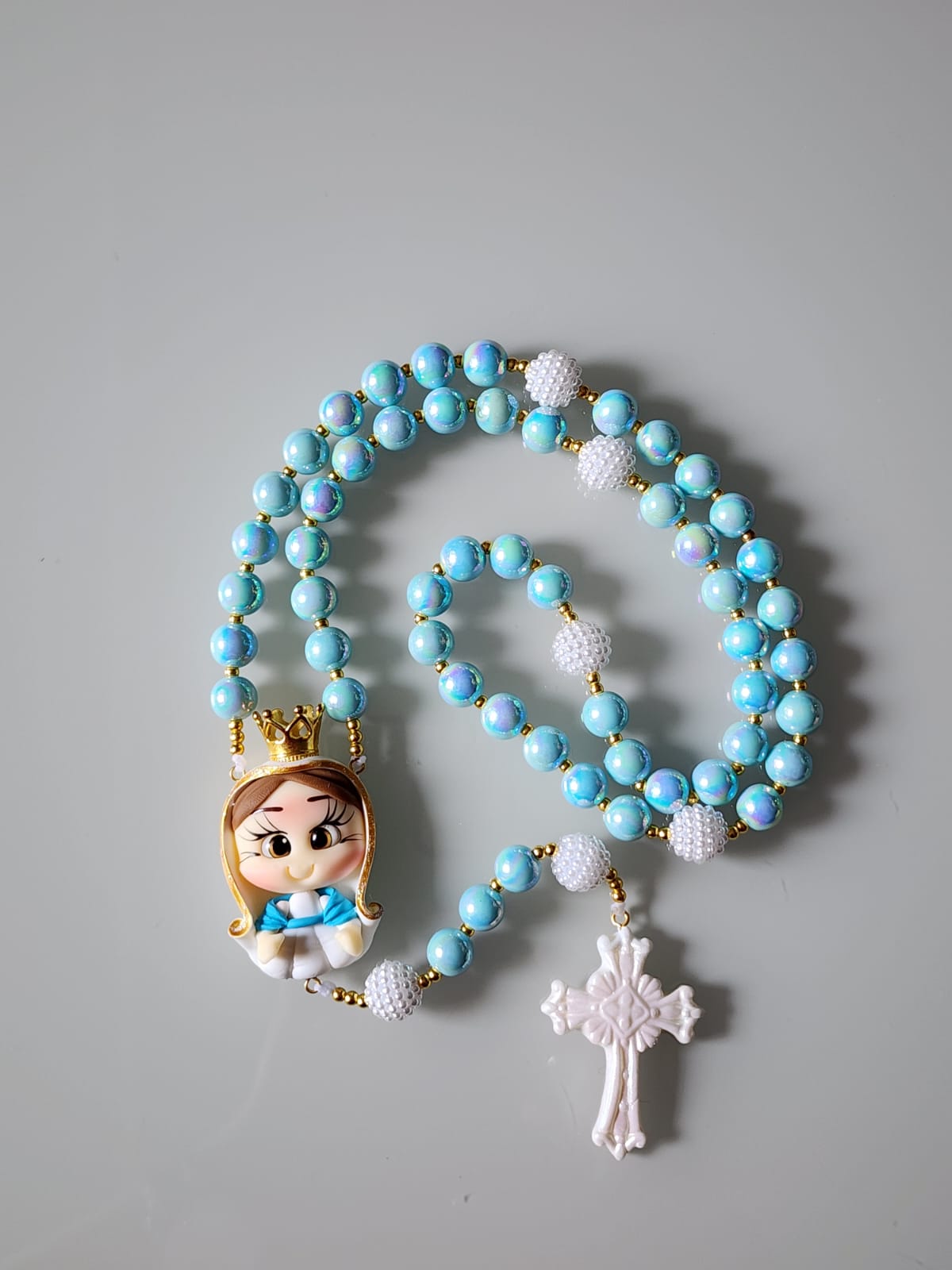 Terço Biscuit Nossa Senhora das Graças