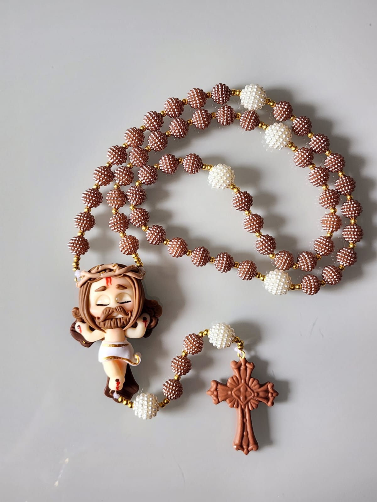 Terço Biscuit Jesus Misericordioso