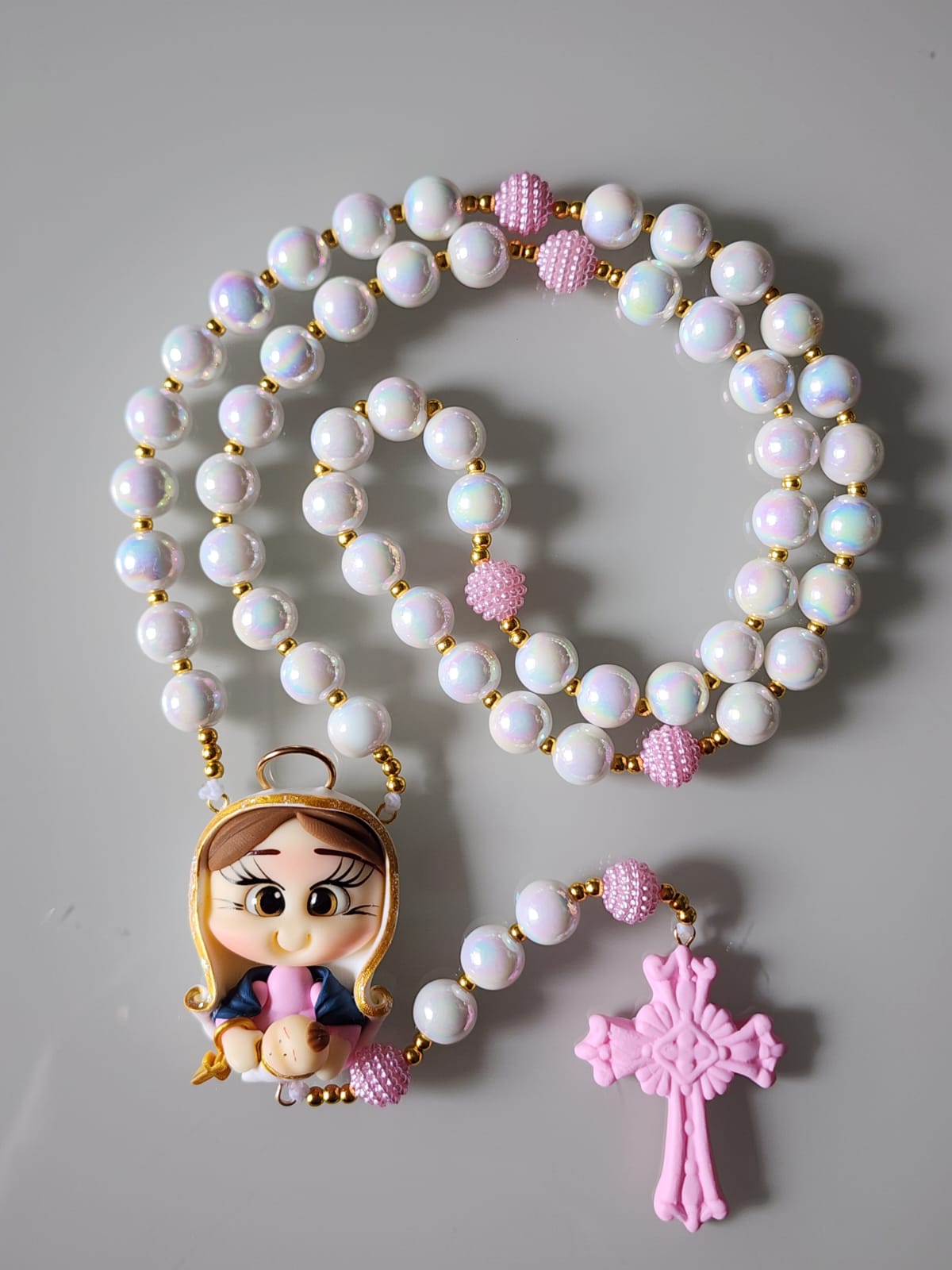 Terço biscuit Nossa Senhora do Rosário