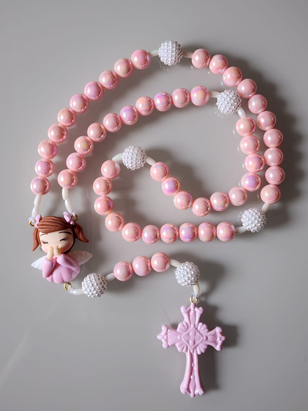 Terço biscuit Anjinha