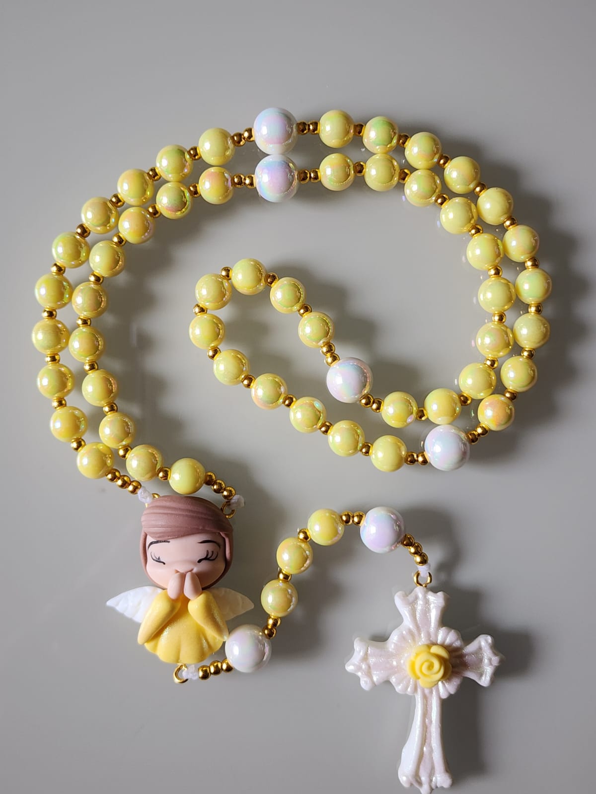 Terço biscuit Anjinho