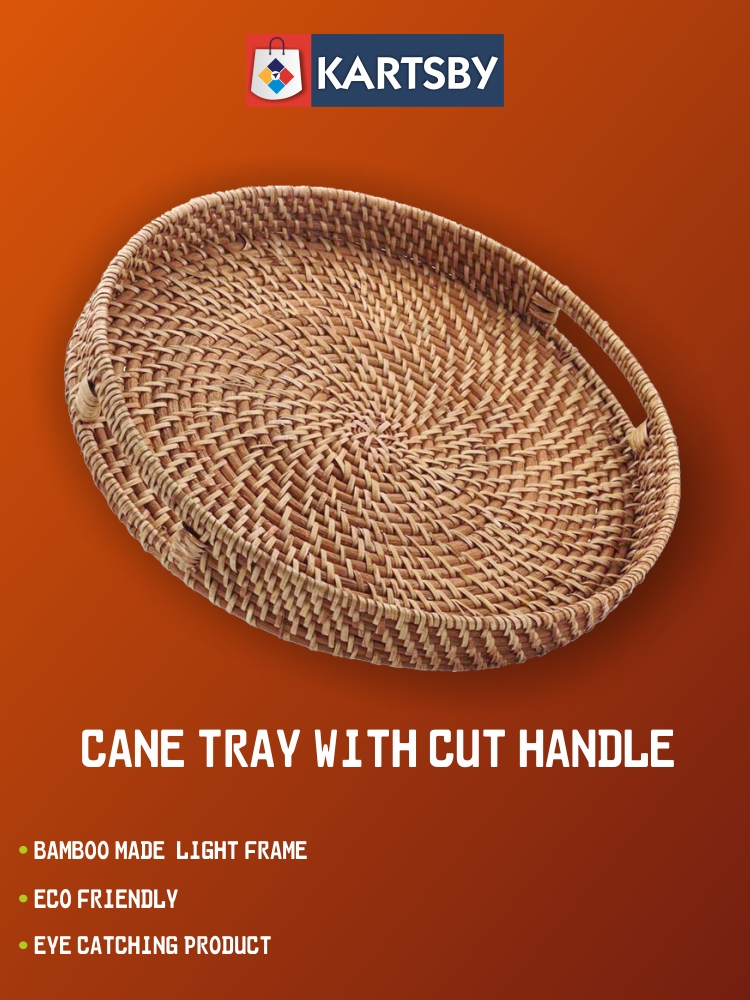 Cane Tray with Cut Handle