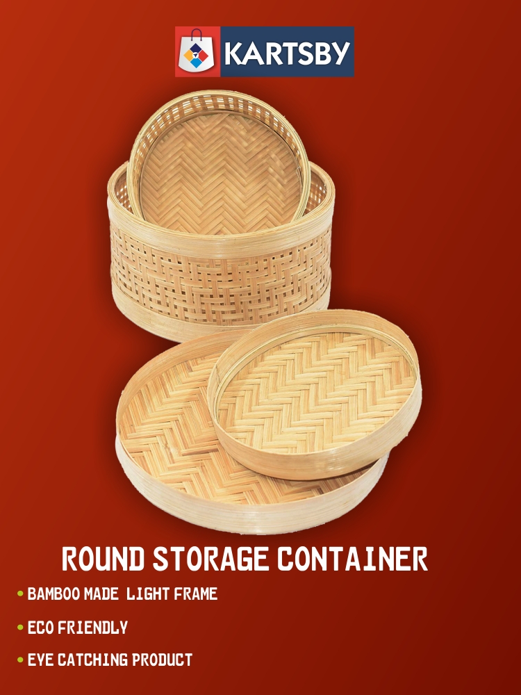 Bamboo Round Storage Container