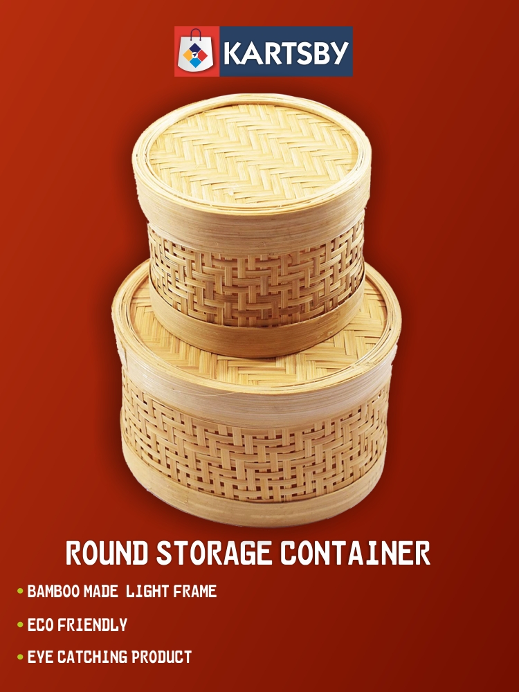 Bamboo Round Storage Container
