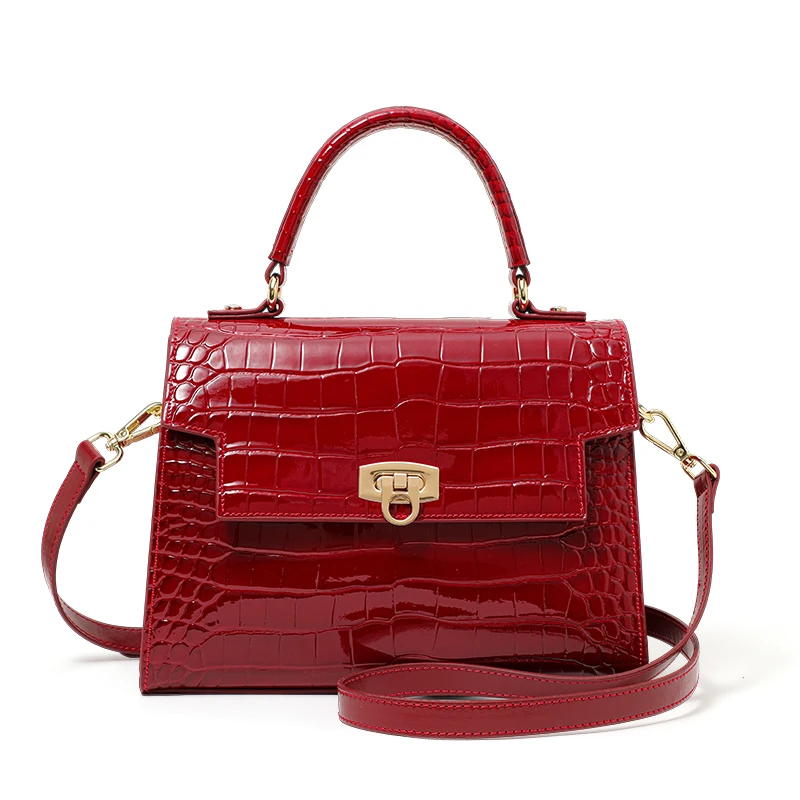 Ruby Crocodile Handbag