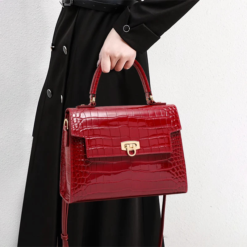 Ruby Crocodile Handbag