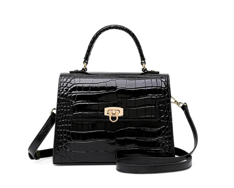 Onyx Crocodile Handbag