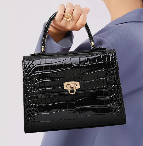 Onyx Crocodile Handbag