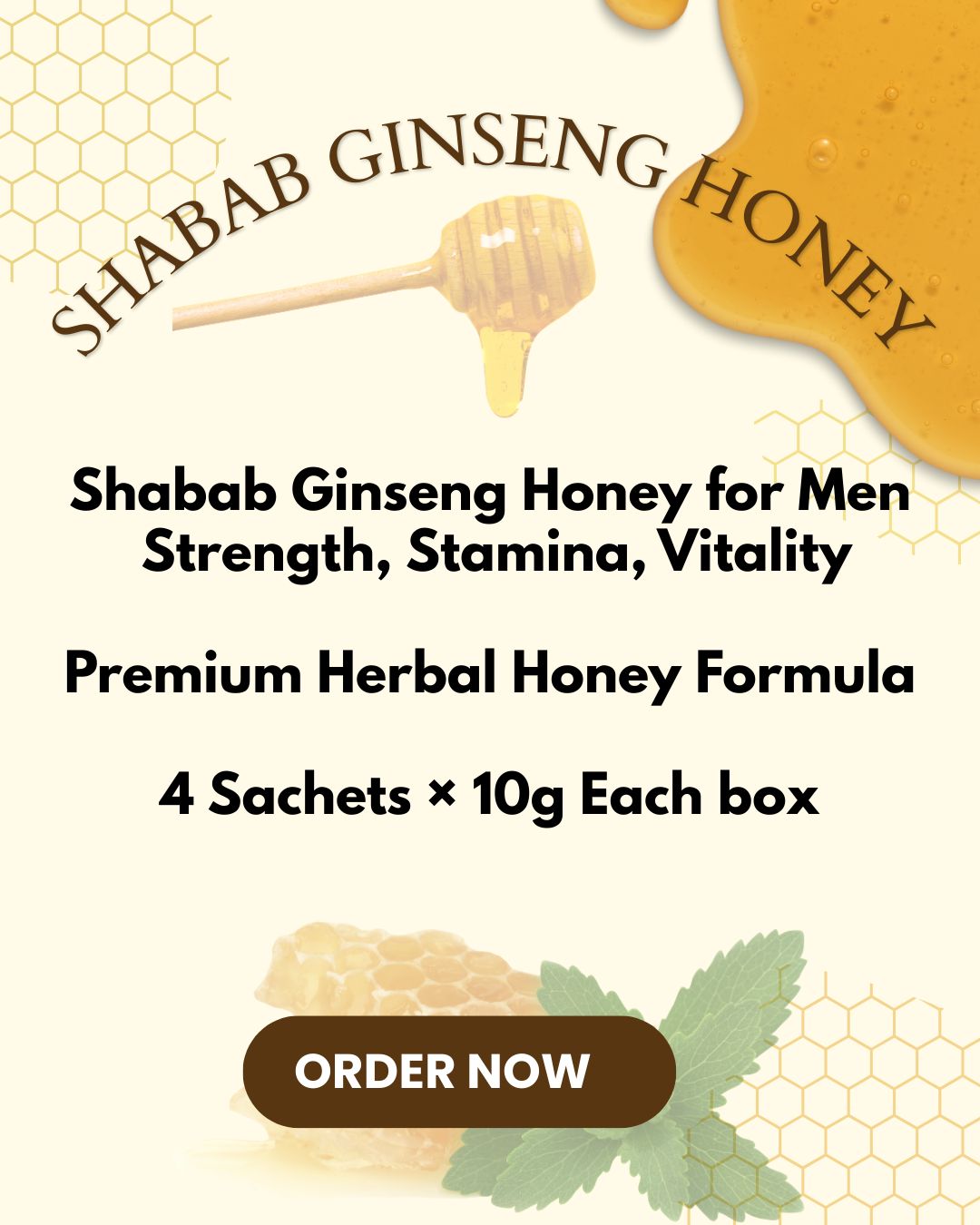 Shabab Ginseng Honey | Sidr Honey with Korean Red Ginseng, Royal Jelly & Mixed Nuts for Energy, Stamina & Wellness
