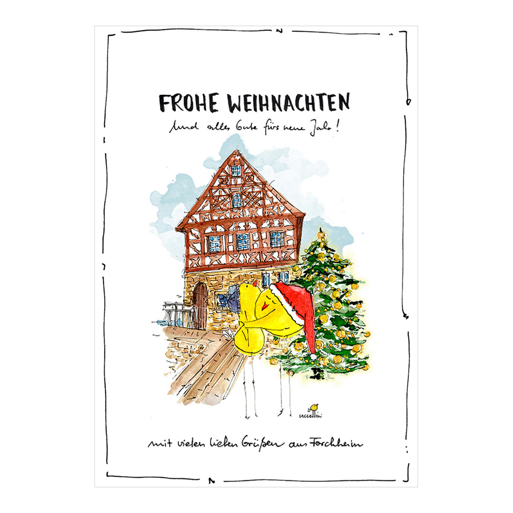 Weihnachtskarte mit Forchheimer Motiv