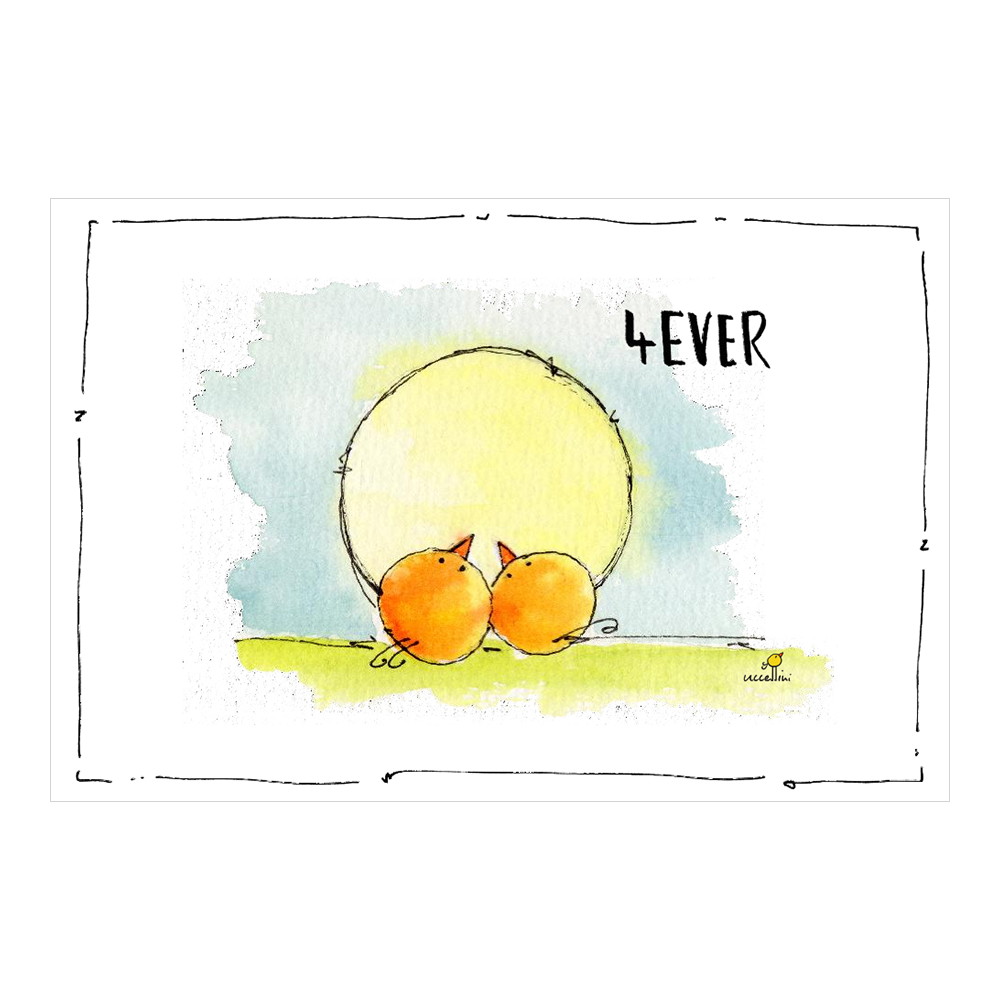 Handgemalte Grußkarte mit Kükenmotiv