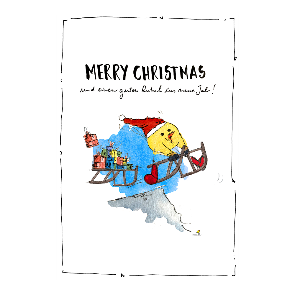 Weihnachtskarte mit lustigem Motiv