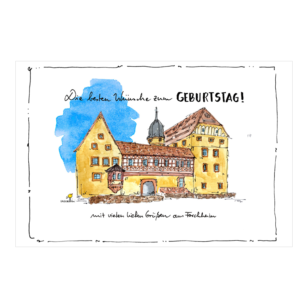 Geburtstagskarte Schloss Fochheim