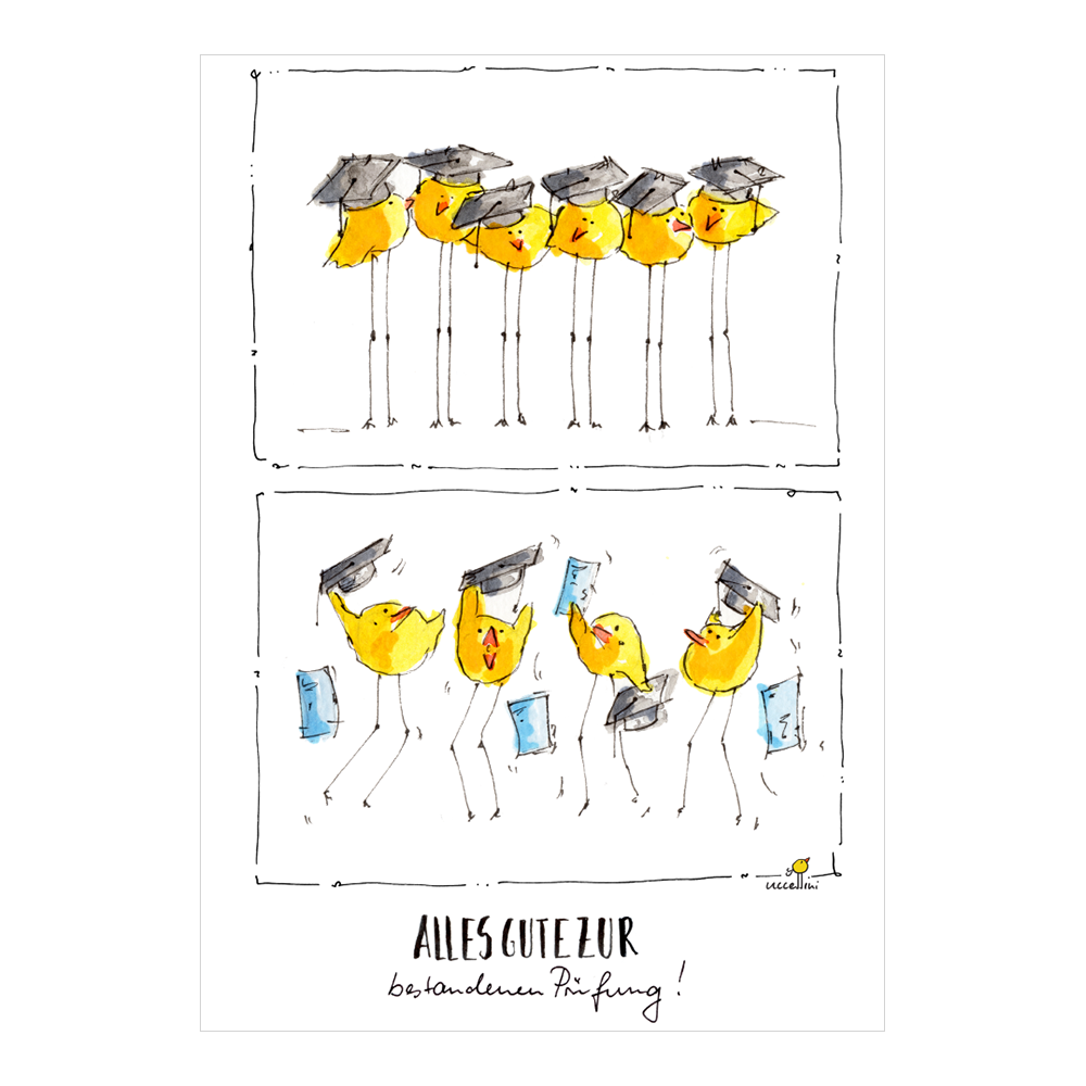 Glückwunschkarte zur bestandenen Prüfung