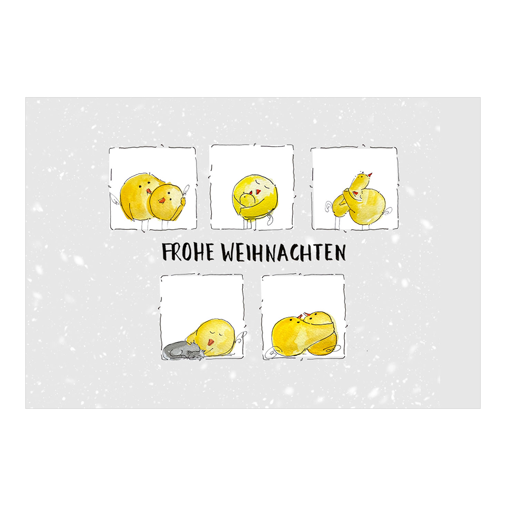 Weihnachtskarte mit niedlichen Enten