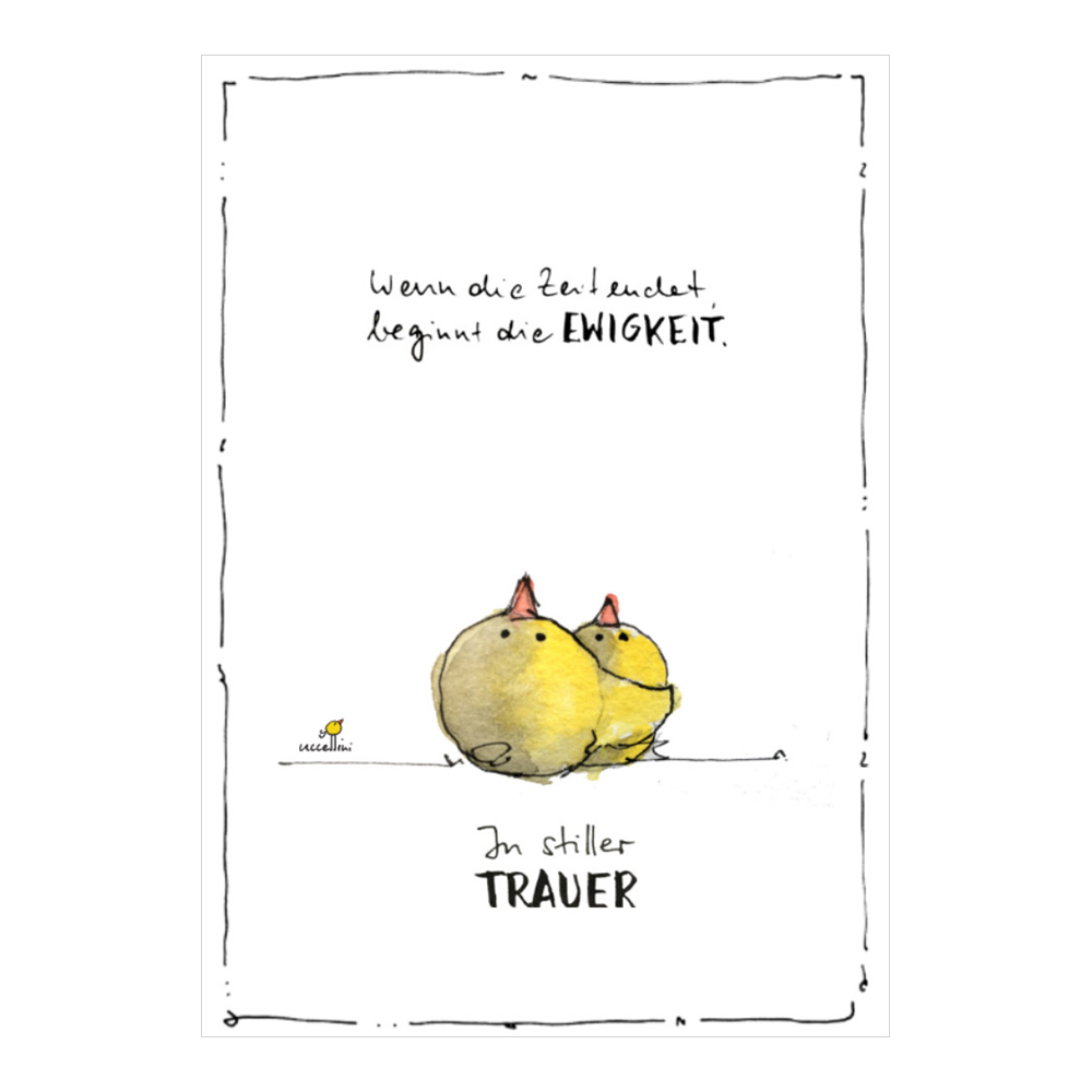 Trauerkarte mit Illustration