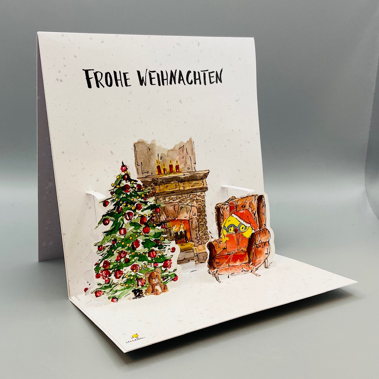 Pop-up Weihnachskarte Am Kamin