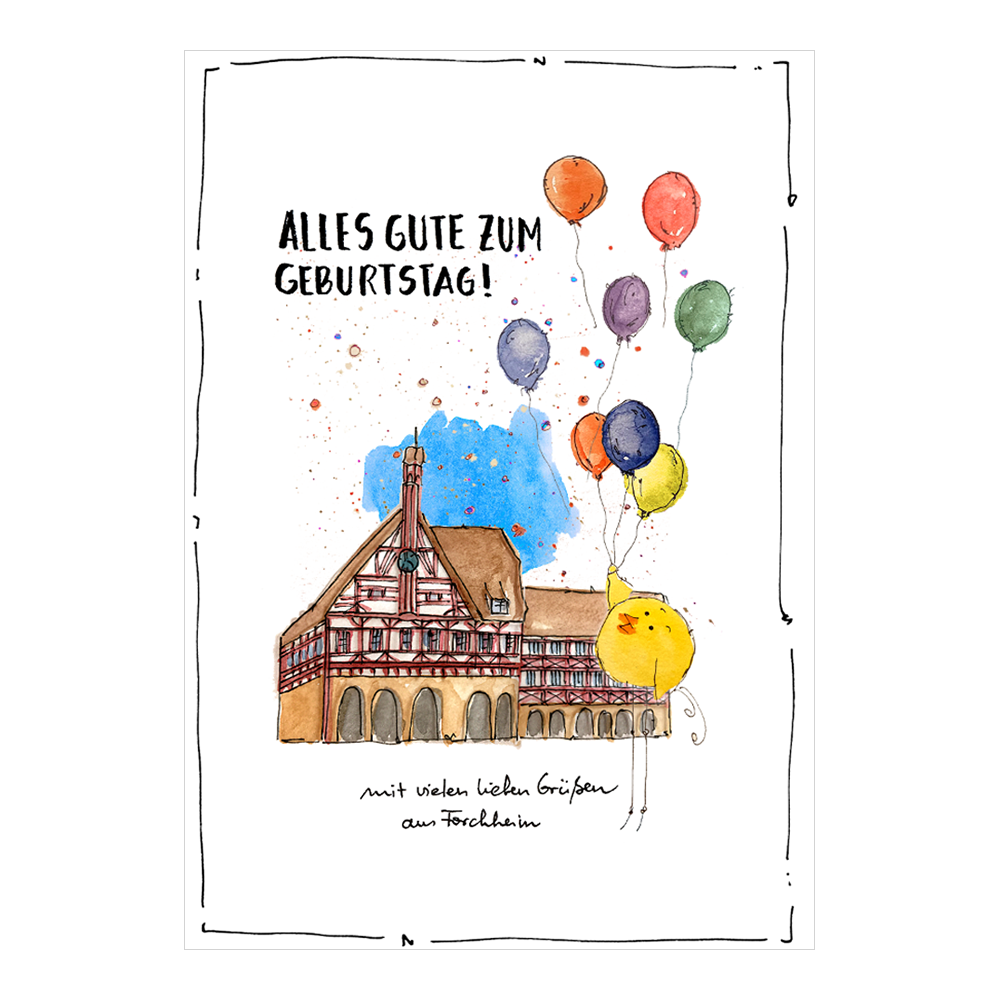 Geburtstagskarte mit Frankfurt-Motiv